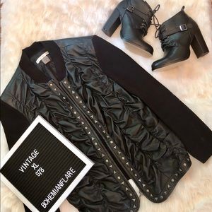 Vintage Peter Nygard Leather Knit coat